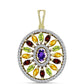Goldplattierter Silberanhänger mit marokkanischem Amethyst und Zitrin aus dem Ural
