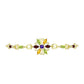 Goldplattiertes Silberarmband mit marokkanischem Amethyst und Zitrin aus dem Ural