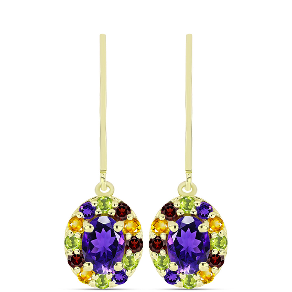 Goldplattierte Silberohrringe mit marokkanischem Amethyst