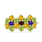Goldplattierter Silberring mit marokkanischem Amethyst und Zitrin aus dem Ural
