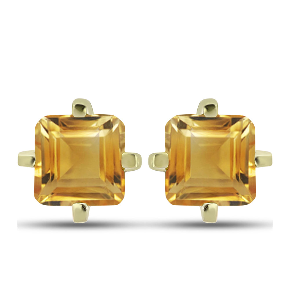 Goldplattierte Silberohrringe mit goldfarbenem Rio Zitrin