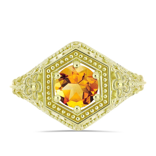 Goldplattierter Silberring mit goldfarbenem Rio Zitrin