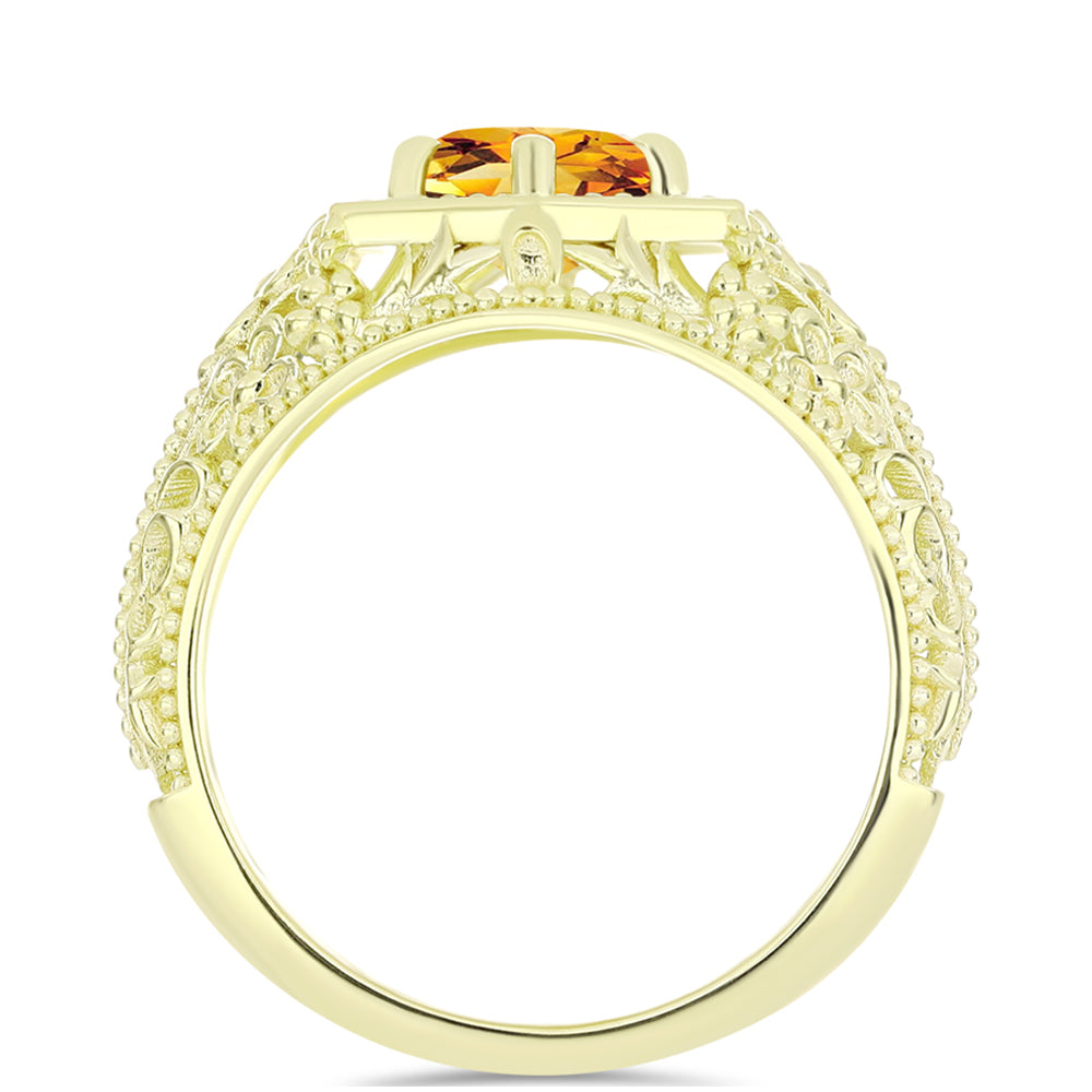 Goldplattierter Silberring mit goldfarbenem Rio Zitrin