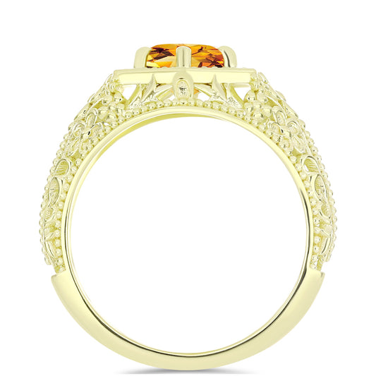 Goldplattierter Silberring mit goldfarbenem Rio Zitrin