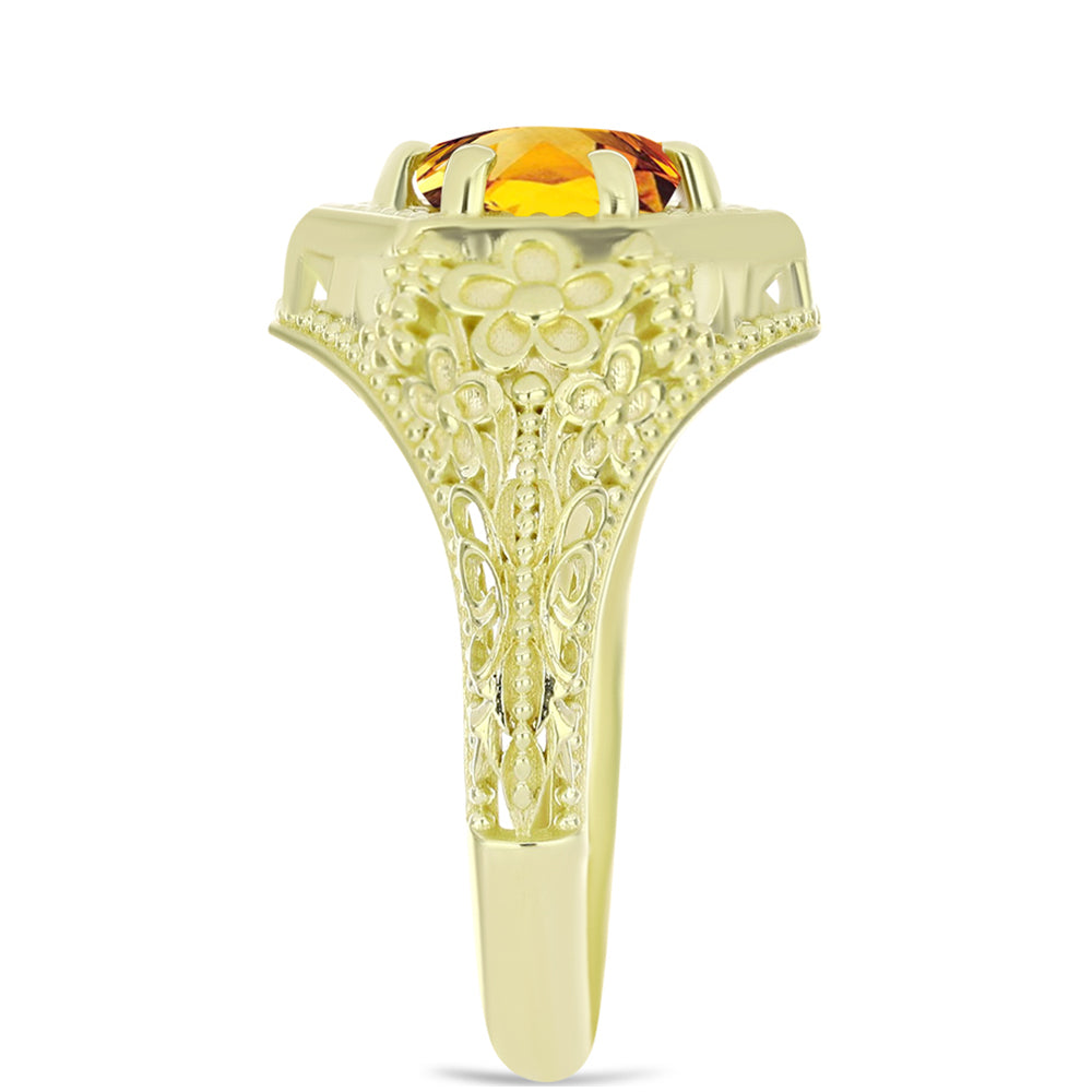 Goldplattierter Silberring mit goldfarbenem Rio Zitrin 4 