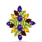 Goldplattierter Silberring mit marokkanischem Amethyst und Zitrin aus dem Ural