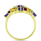 Goldplattierter Silberring mit marokkanischem Amethyst und Zitrin aus dem Ural
