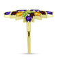 Goldplattierter Silberring mit marokkanischem Amethyst und Zitrin aus dem Ural