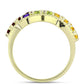 Goldplattierter Silberring mit marokkanischem Amethyst und Zitrin aus dem Ural