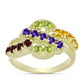 Goldplattierter Silberring mit marokkanischem Amethyst und Zitrin aus dem Ural