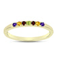 Goldplattierter Silberring mit marokkanischem Amethyst und Zitrin aus dem Ural