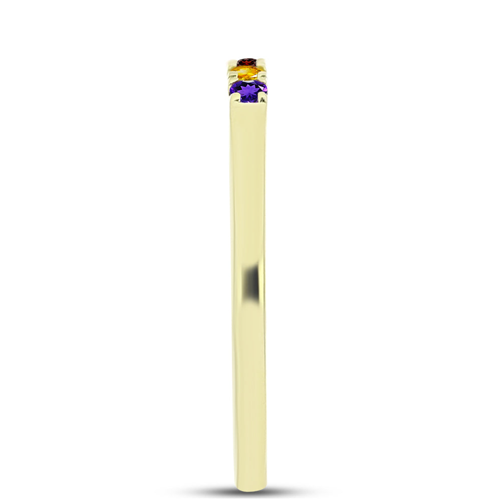 Goldplattierter Silberring mit marokkanischem Amethyst und Zitrin aus dem Ural 4 