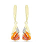 Goldplattierte Silberohrringe mit Löwenpfoten-Jaspis und weißem Topas