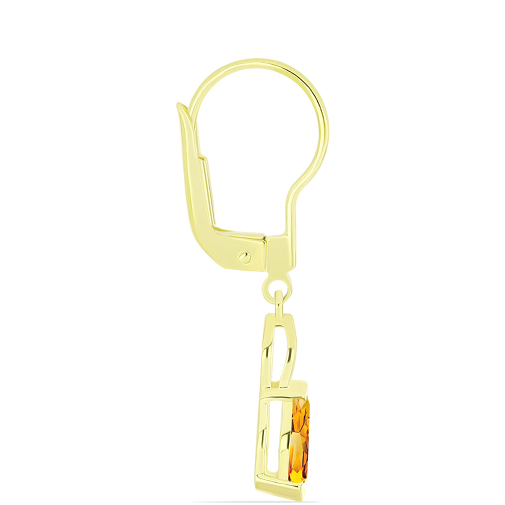 Goldplattierte Silberohrringe mit goldfarbenem Rio Zitrin
