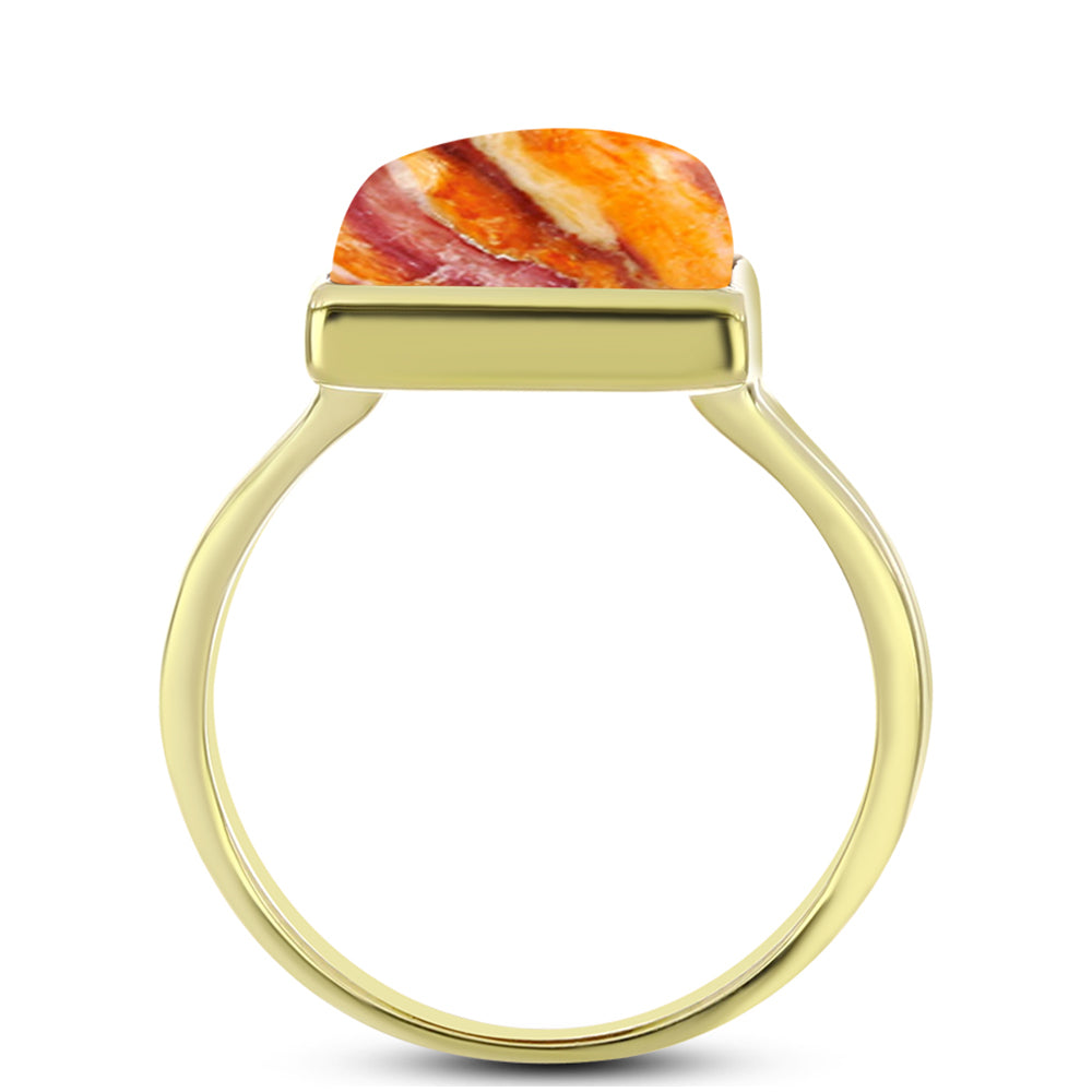 Goldplattierter Silberring mit Löwenpfoten-Jaspis 2 