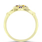 Goldplattierter Silberring mit marokkanischem Amethyst und Zitrin aus dem Ural