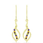 Goldplattierte Silberohrringe mit marokkanischem Amethyst und Zitrin aus dem Ural