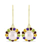 Goldplattierte Silberohrringe mit marokkanischem Amethyst und Zitrin aus dem Ural