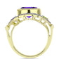Goldplattierter Silberring mit marokkanischem Amethyst und Zitrin aus dem Ural