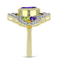 Goldplattierter Silberring mit marokkanischem Amethyst und Zitrin aus dem Ural