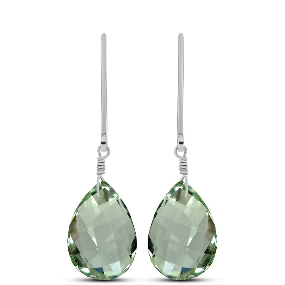 Silberohrringe mit grünem Amethyst 1 