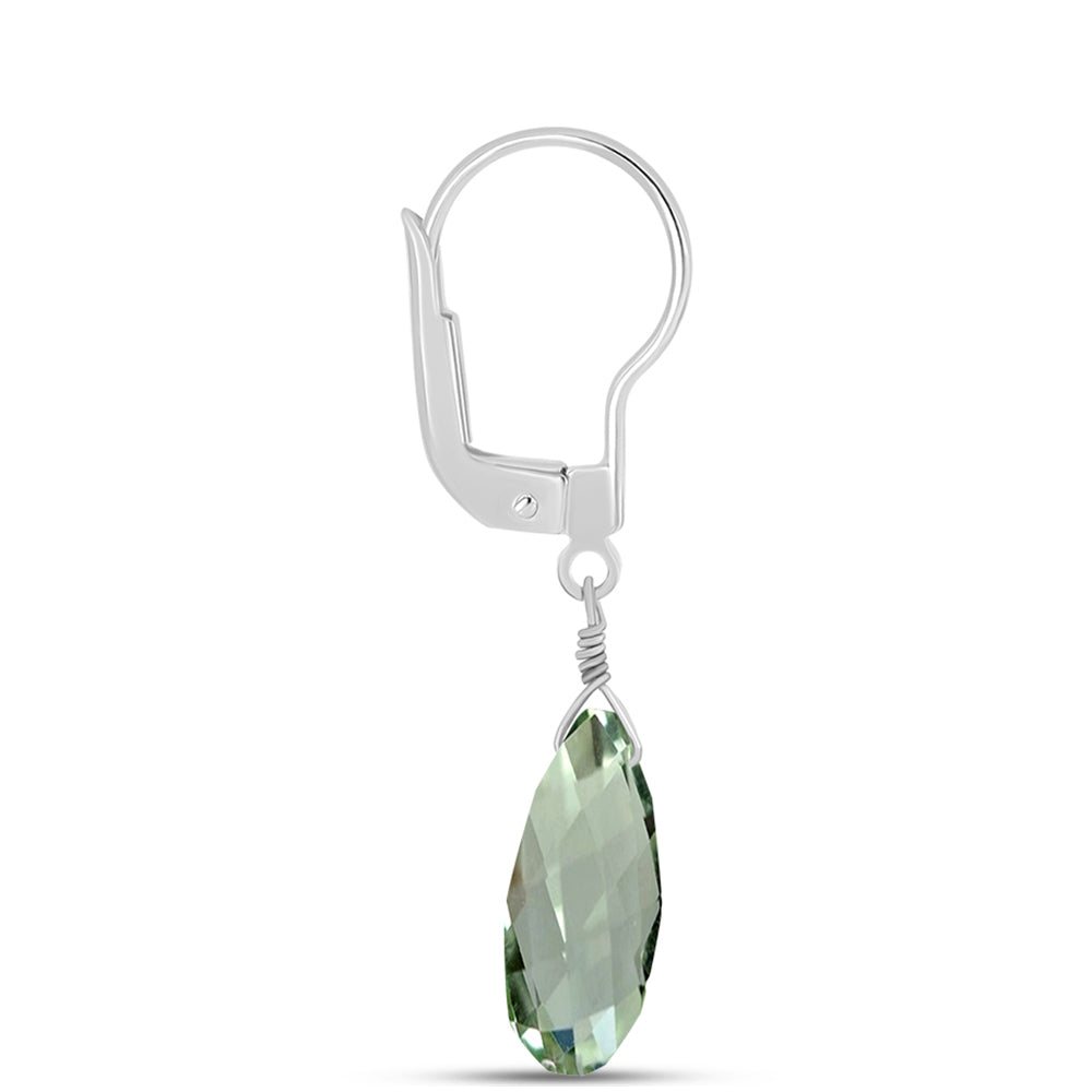 Silberohrringe mit grünem Amethyst