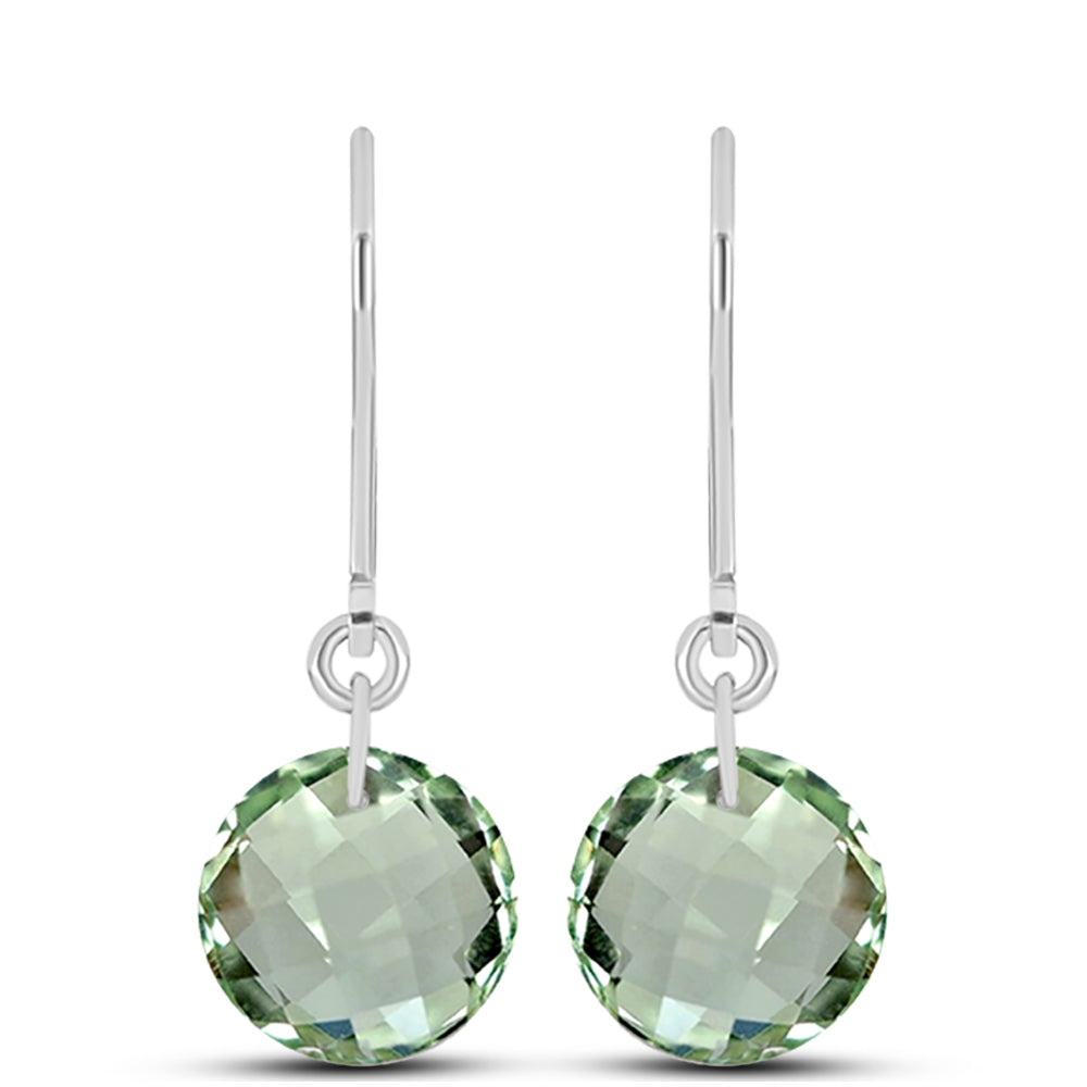 Silberohrringe mit grünem Amethyst