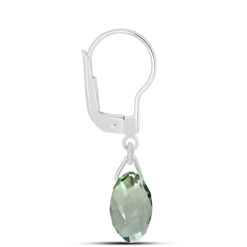Silberohrringe mit grünem Amethyst