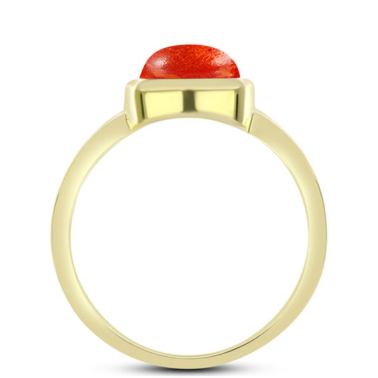Goldplattierter Silberring mit roter Schwammkoralle