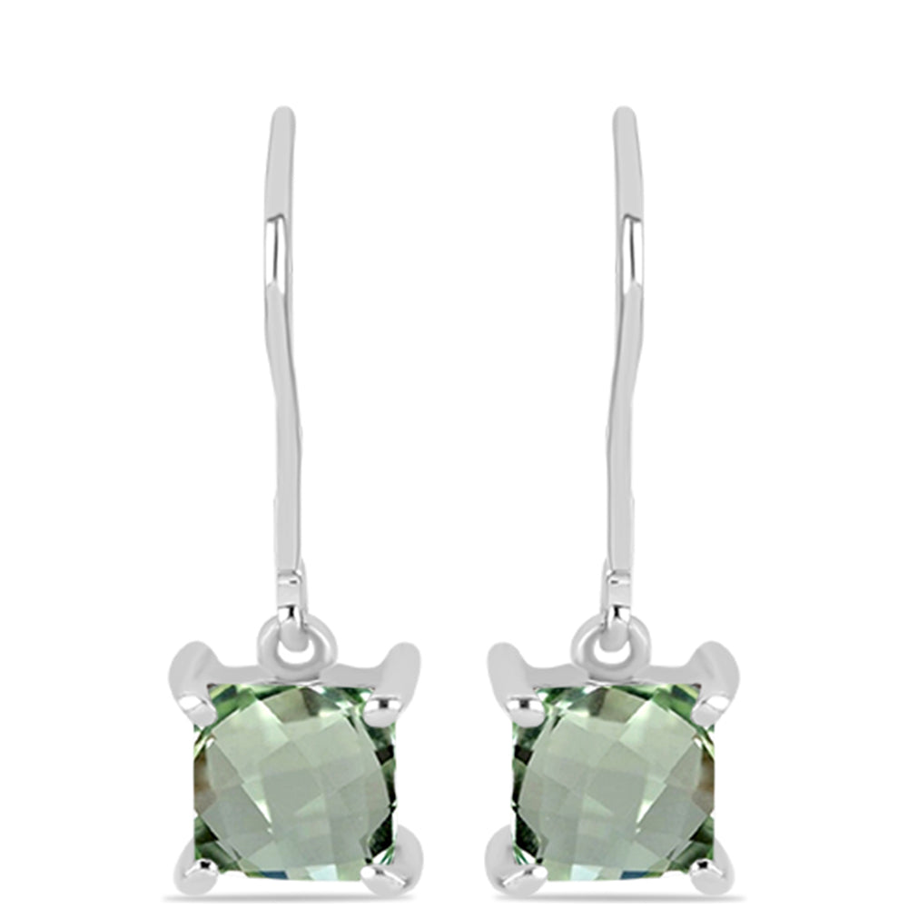 Silberohrringe mit grünem Amethyst