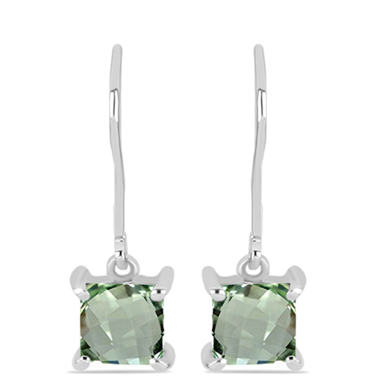 Silberohrringe mit grünem Amethyst