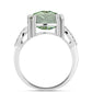 Silberring mit grünem Amethyst und weißem Topas