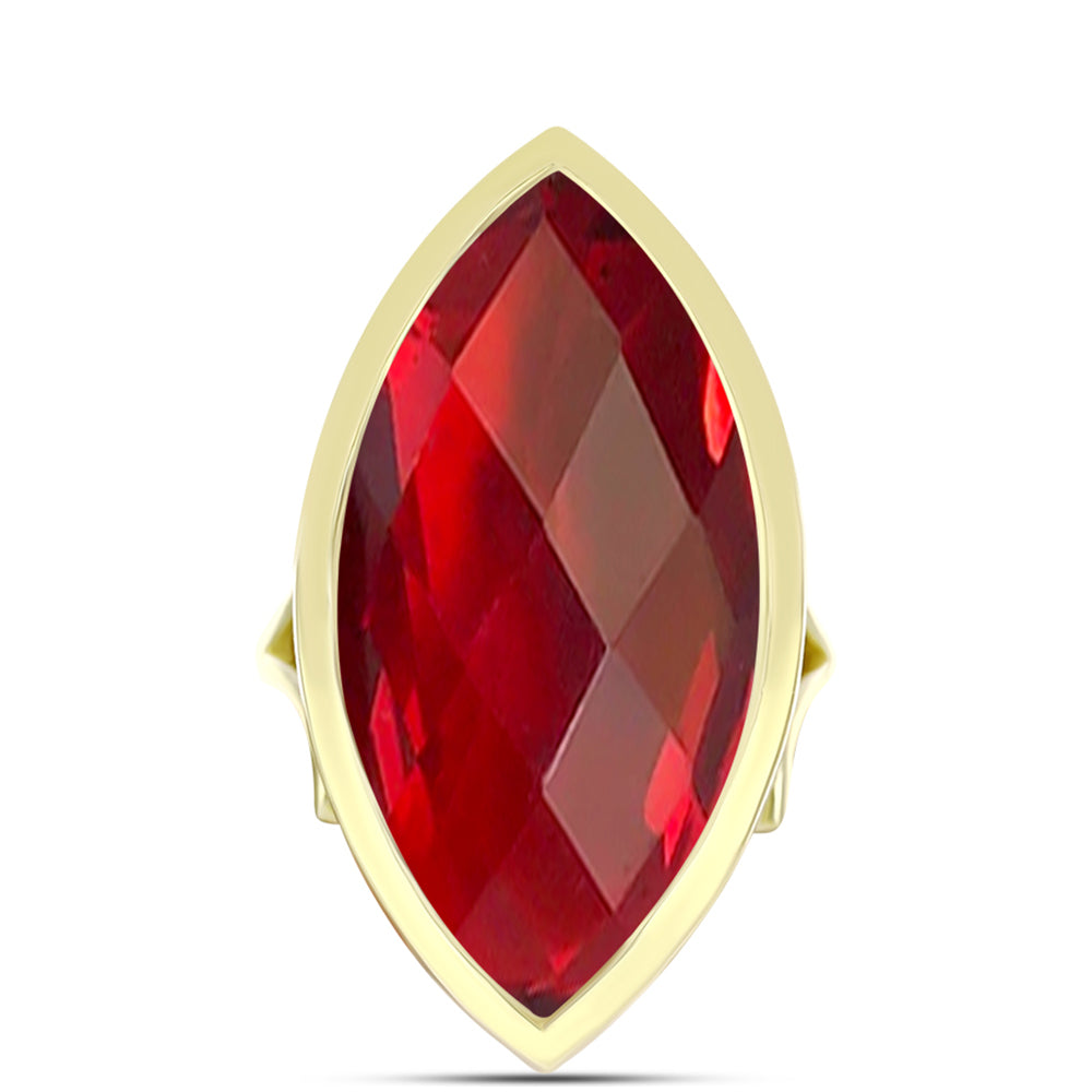 Goldplattierter Silberring mit rotem Achat 1 