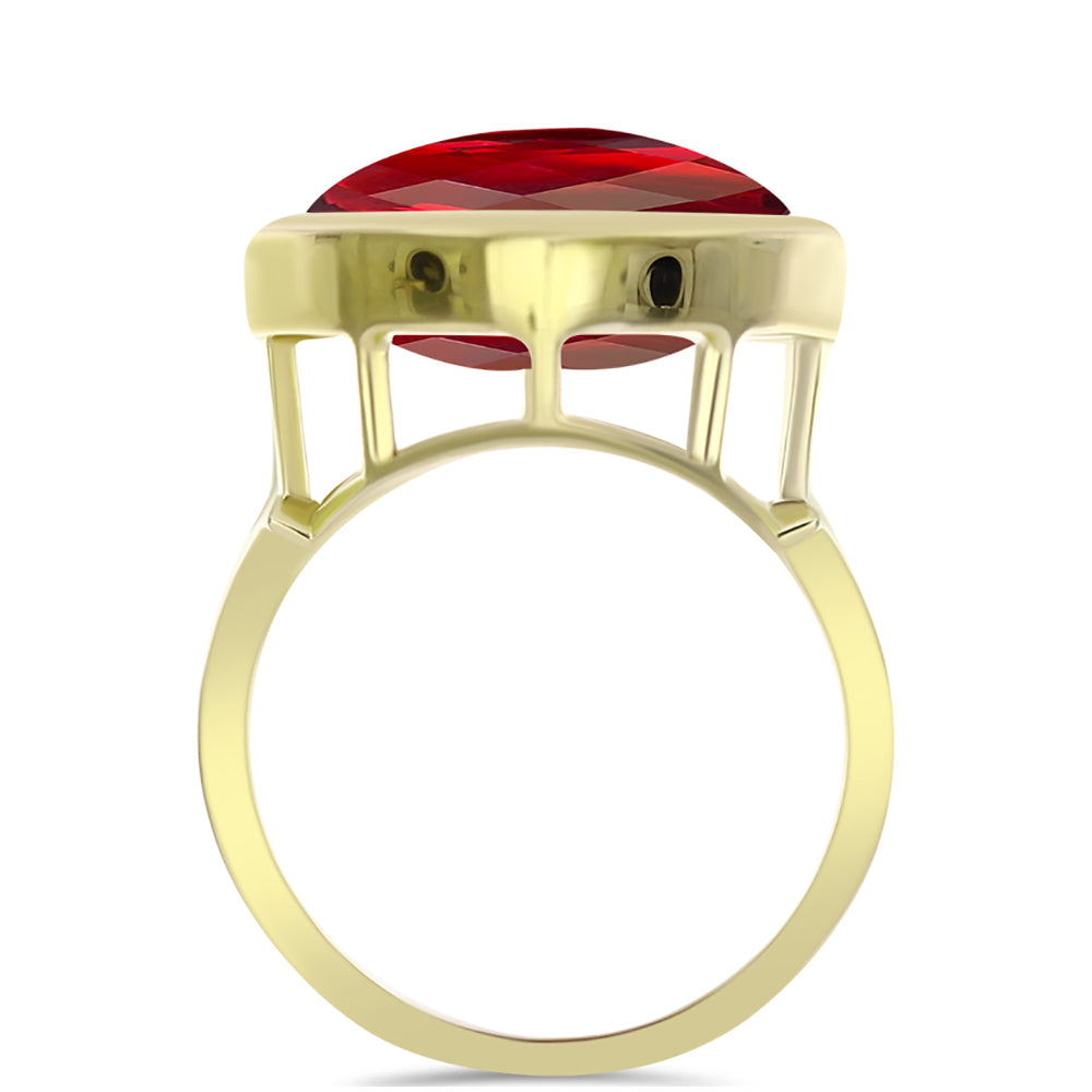 Goldplattierter Silberring mit rotem Achat 2 