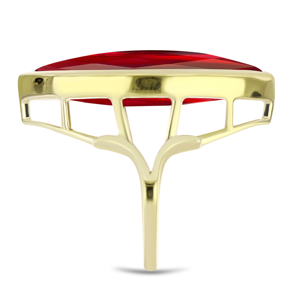 Goldplattierter Silberring mit rotem Achat