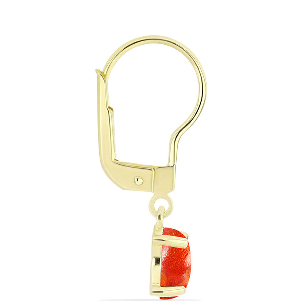Goldplattierte Silberohrringe mit roter Schwammkoralle 2 