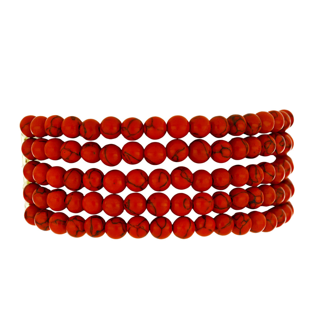 Goldplattiertes Silberarmband mit roter Schwammkoralle 1 