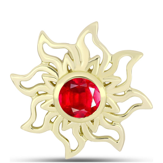 Goldplattierte Silberbrosche mit rotem Achat