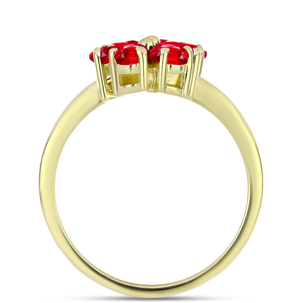 Goldplattierter Silberring mit rotem Achat 2 