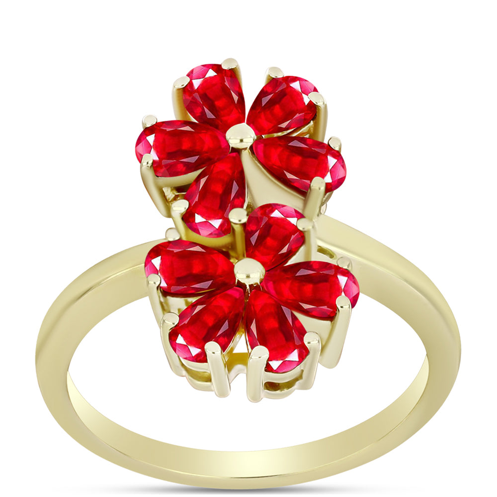 Goldplattierter Silberring mit rotem Achat 3 