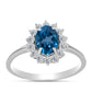 Silberring mit londonblauem Topas und weißem Topas