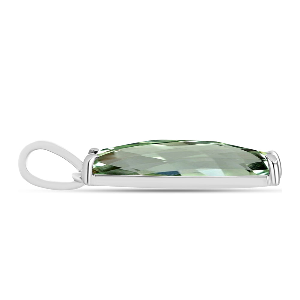 Silberanhänger mit grünem Amethyst 2 