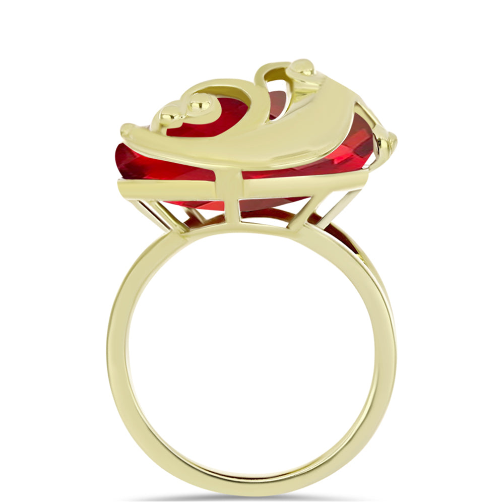 Goldplattierter Silberring mit rotem Achat