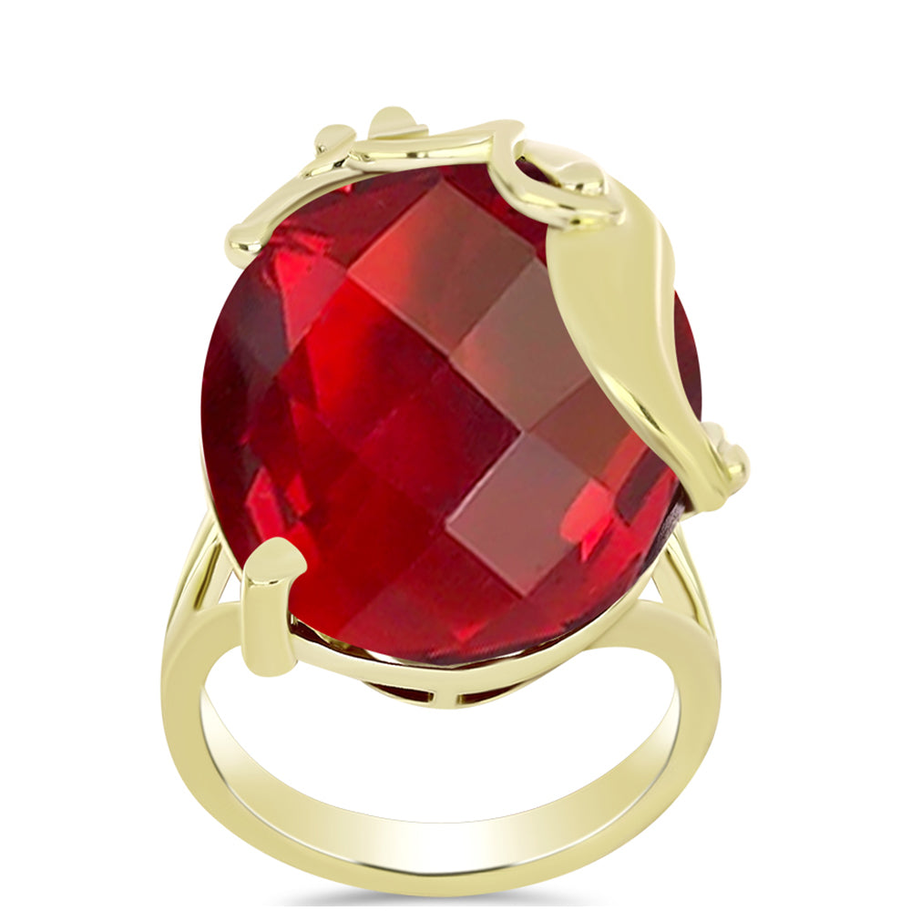 Goldplattierter Silberring mit rotem Achat 3 