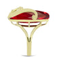 Goldplattierter Silberring mit rotem Achat