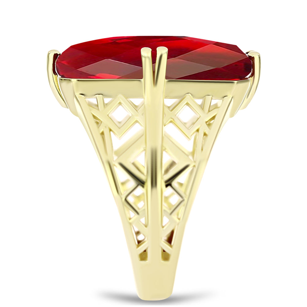Goldplattierter Silberring mit rotem Achat