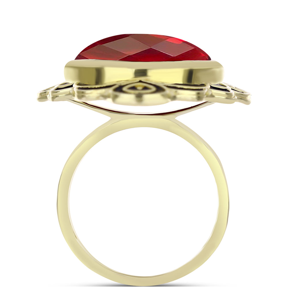 Goldplattierter Silberring mit rotem Achat