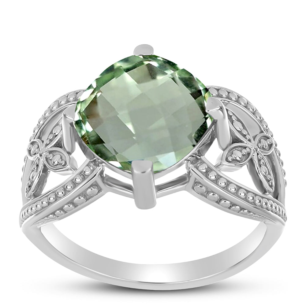 Silberring mit grünem Amethyst 3 