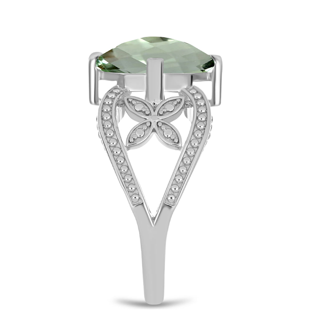 Silberring mit grünem Amethyst 4 
