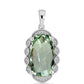 Silberanhänger mit grünem Amethyst und weißem Topas